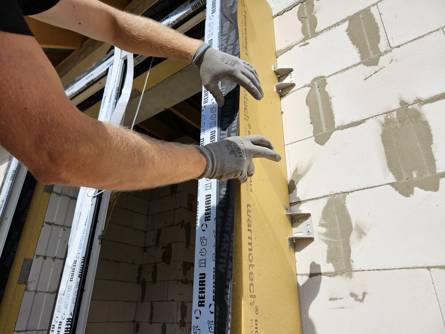 Gluing protective tapes to the window