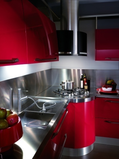 Hi-tech kitchen corner with lights